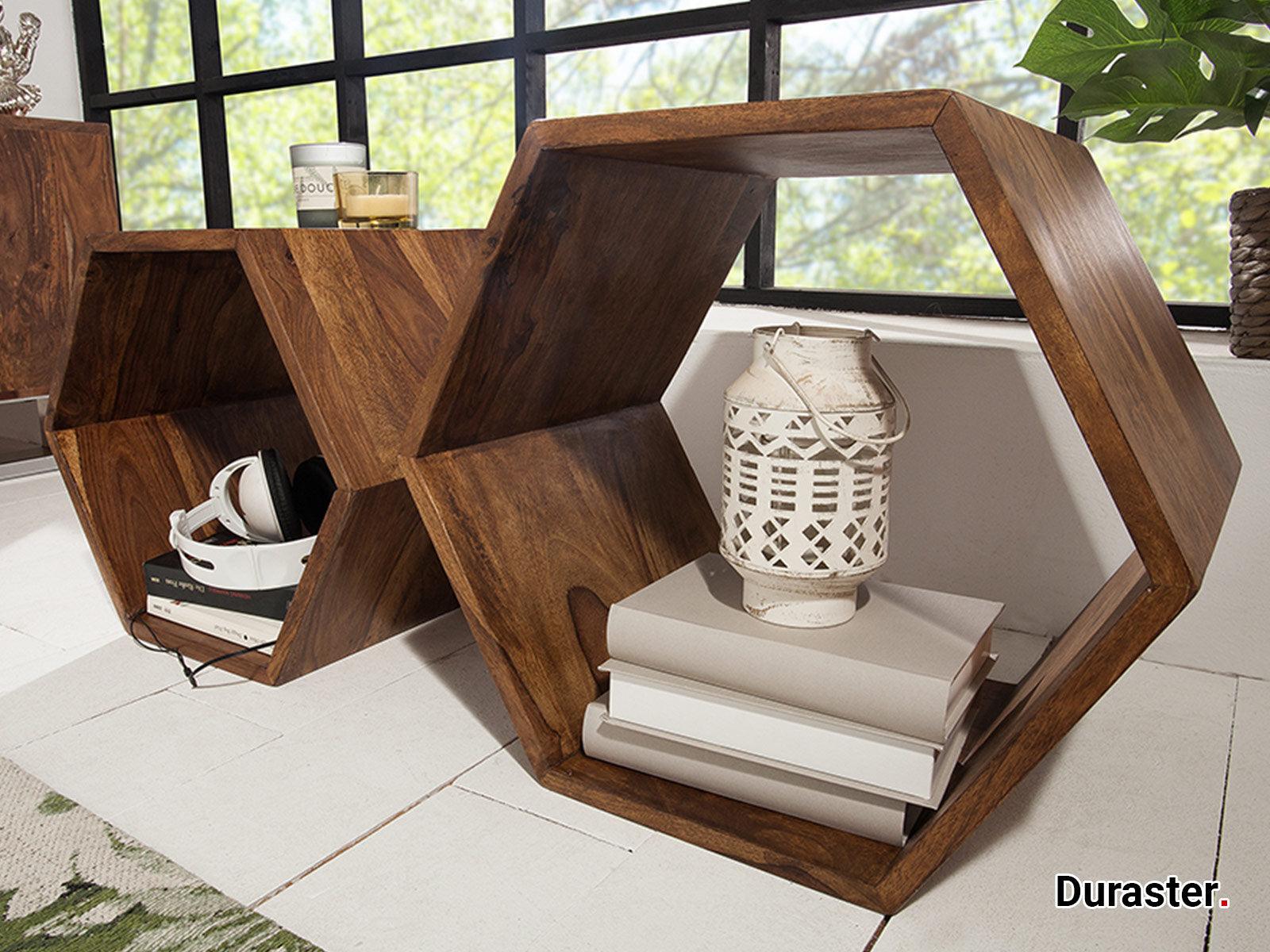 Dudi Furniture Buckingham Modern Sheesham Wood Nesting Side Tables
