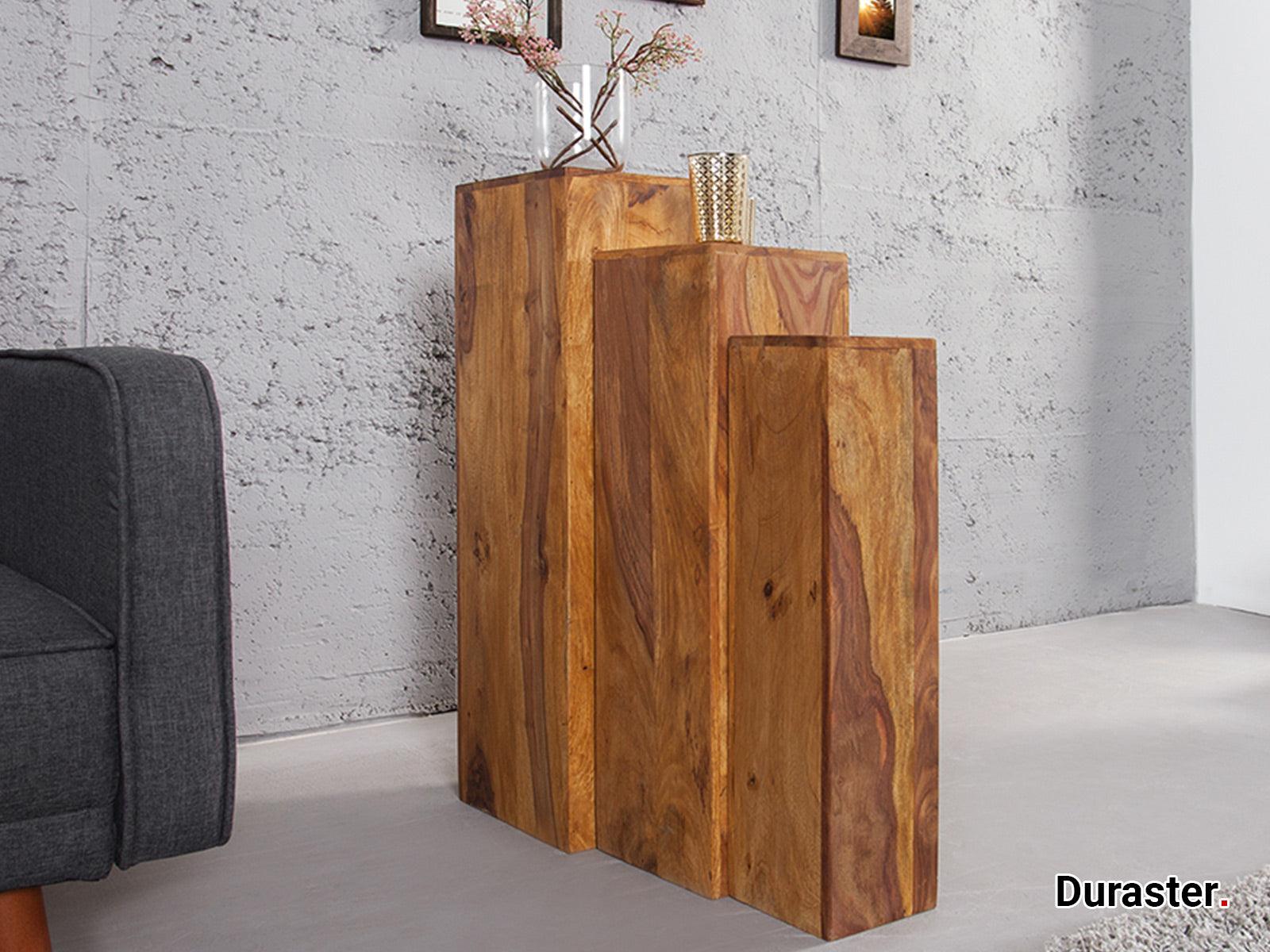 Dudi Furniture Buckingham Sheesham Wood Set of 3 Side Table