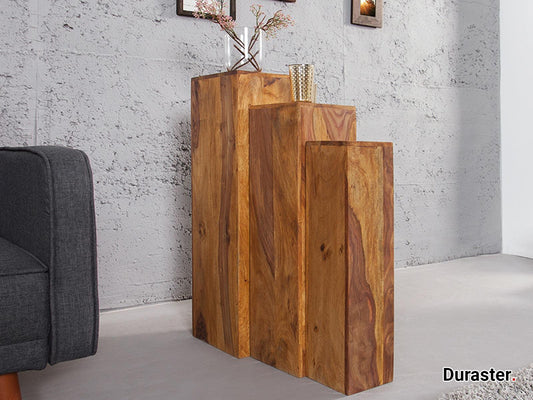 Dudi Furniture Buckingham Sheesham Wood Set of 3 Side Table