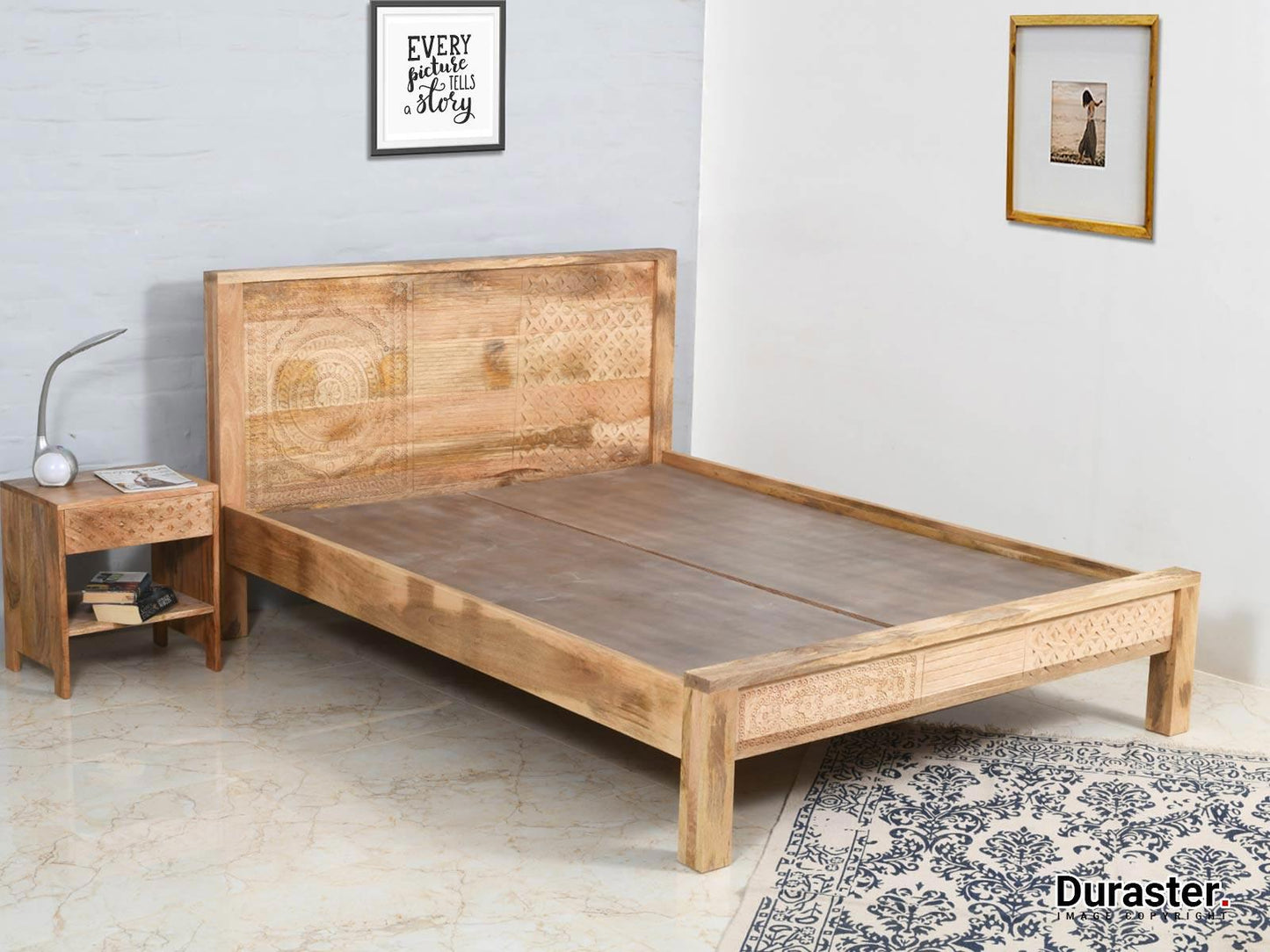 Dudi Furniture Ajenta Mango Wood Queen Size Bed