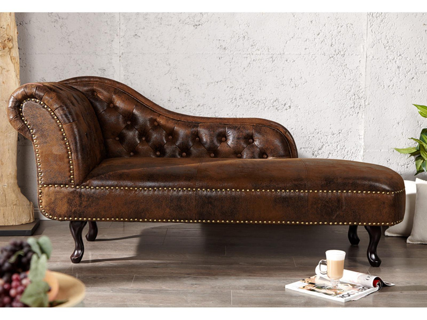 Dudi Furniture Chesterfield Vintage Brown Lounge