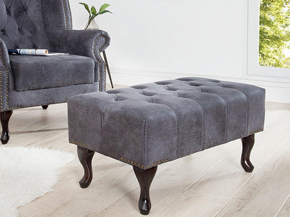 Dudi Furniture Chesterfield Antique Gray Ottoman