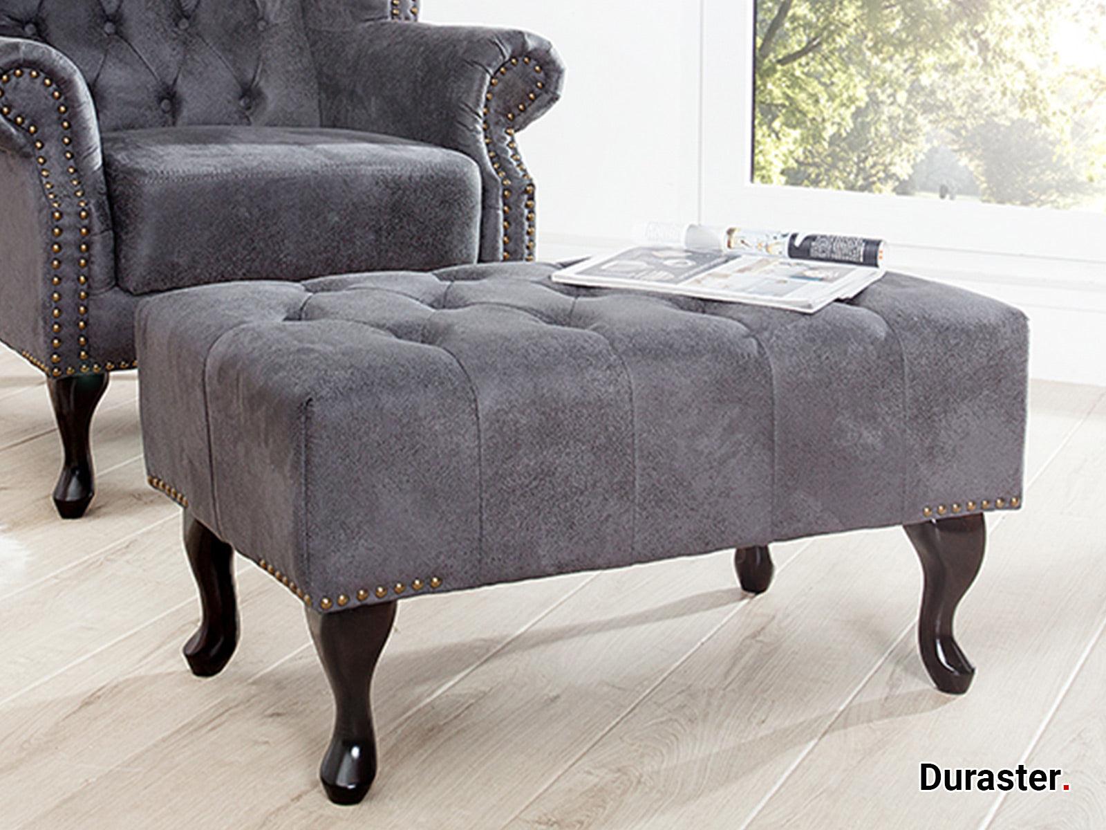 Dudi Furniture Chesterfield Antique Gray Ottoman