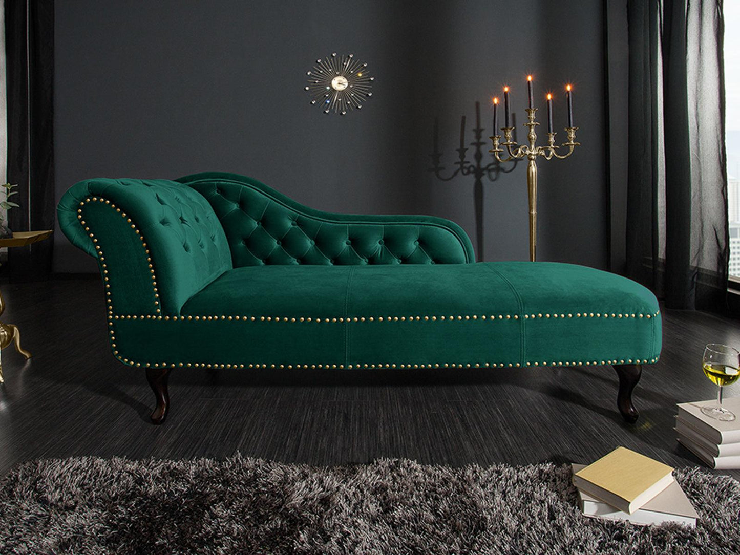 Dudi Furniture Chesterfield Vintage Emerald Green Lounge