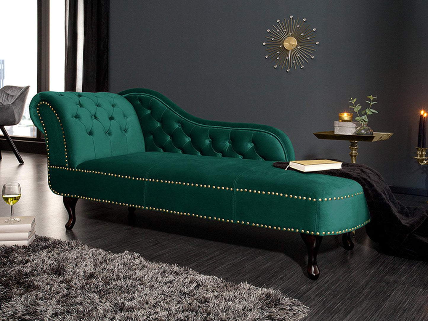 Dudi Furniture Chesterfield Vintage Emerald Green Lounge