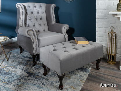 Dudi Furniture Chesterfield Premium Fabric Ottoman