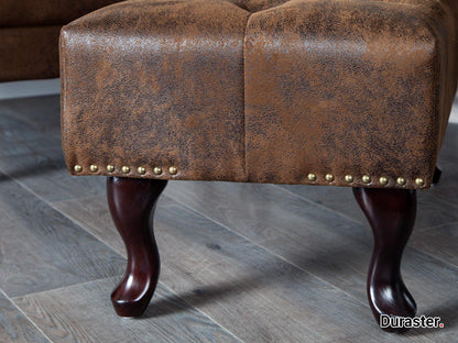 Dudi Furniture Chesterfield Buff Leather Ottoman