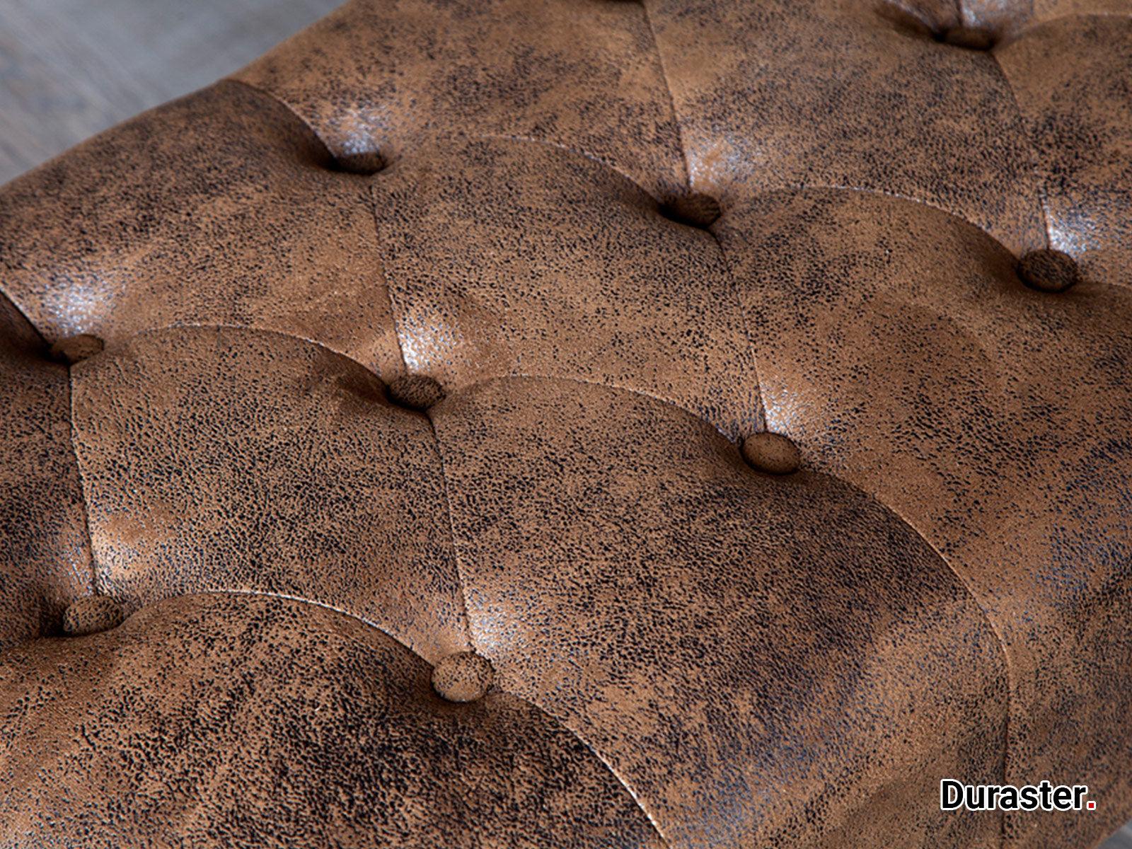 Dudi Furniture Chesterfield Buff Leather Ottoman