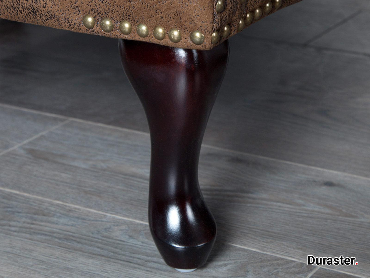 Dudi Furniture Chesterfield Buff Leather Ottoman
