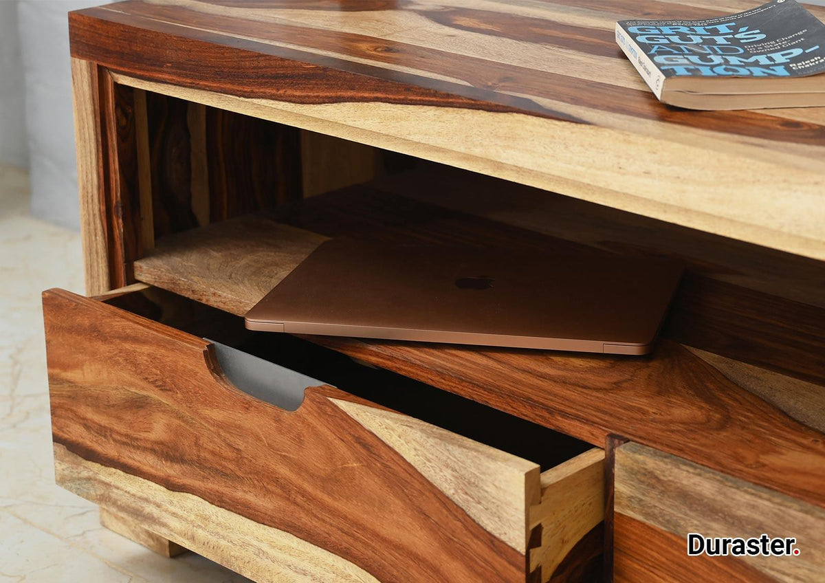 Dudi Furniture Raygoor Modern Sheesham Wood TV Unit
