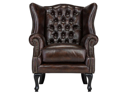 Dudi Furniture Chesterfield Colonial Brown Wing Chair