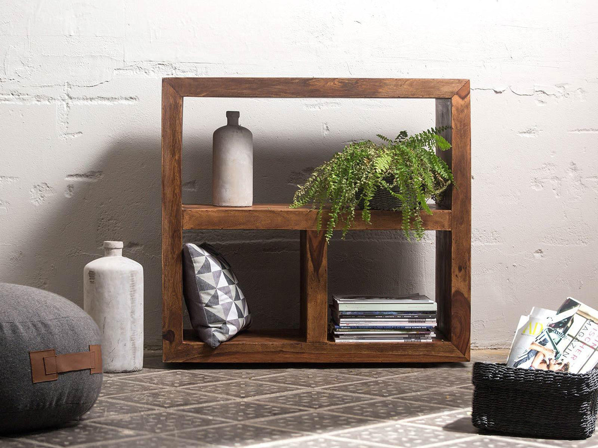 Dudi Furniture Vismit Modern sheesham Wood Room Divider Bookshelf