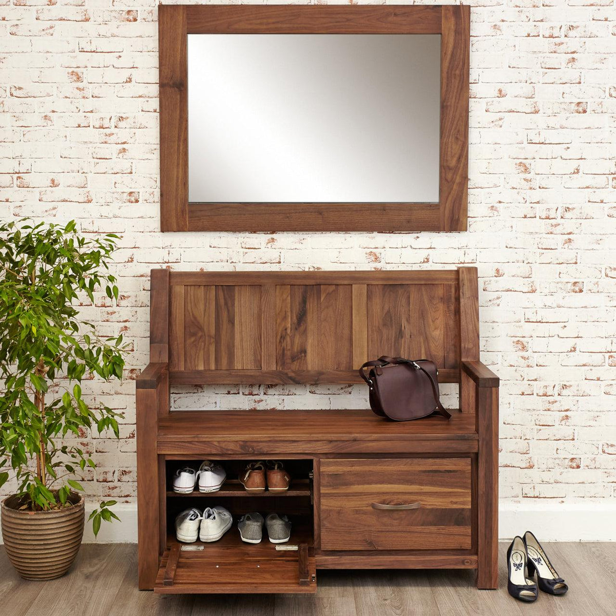 Dudi Furniture Marwar Shoe Rack cum Bench