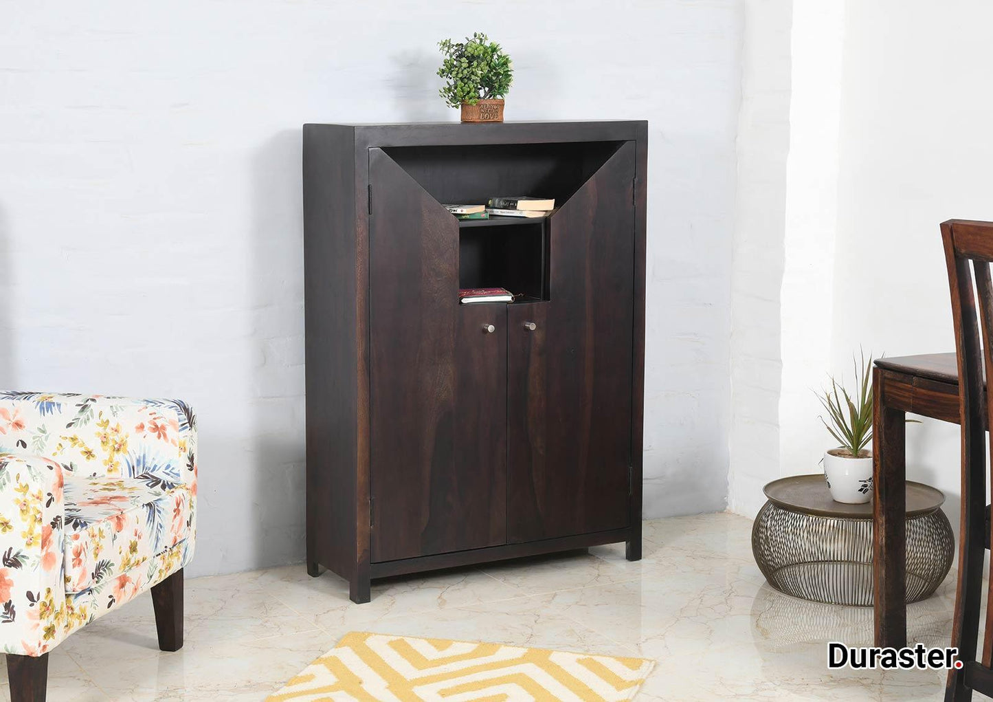 Dudi Furniture Tuscany Sheesham Wood Display Cabinet
