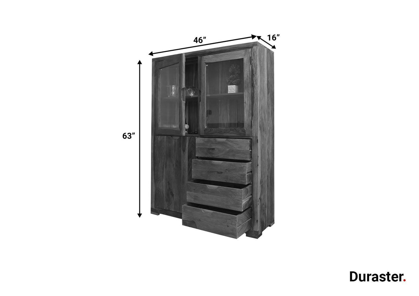 Dudi Furniture Raygoor Sheesham Wood Crockery Unit