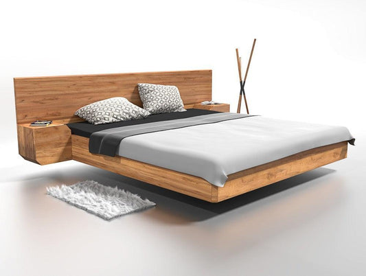 Dudi Furniture Preyas Mango wood Teak Finish Wooden King Size Bed