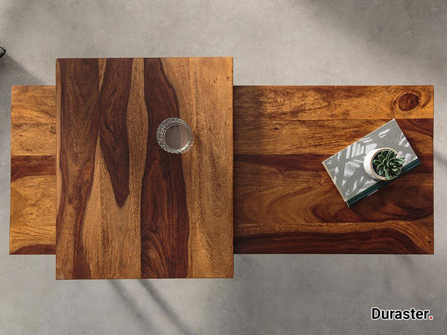 Dudi Furniture Elementary Stylish Sheesham wood Set of 2 Coffee Table