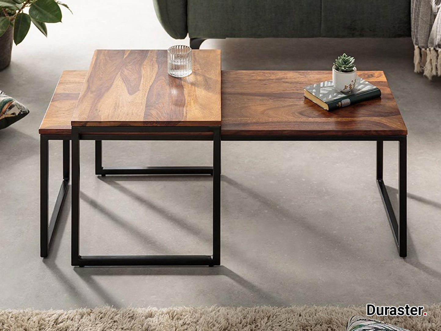 Dudi Furniture Elementary Stylish Sheesham wood Set of 2 Coffee Table