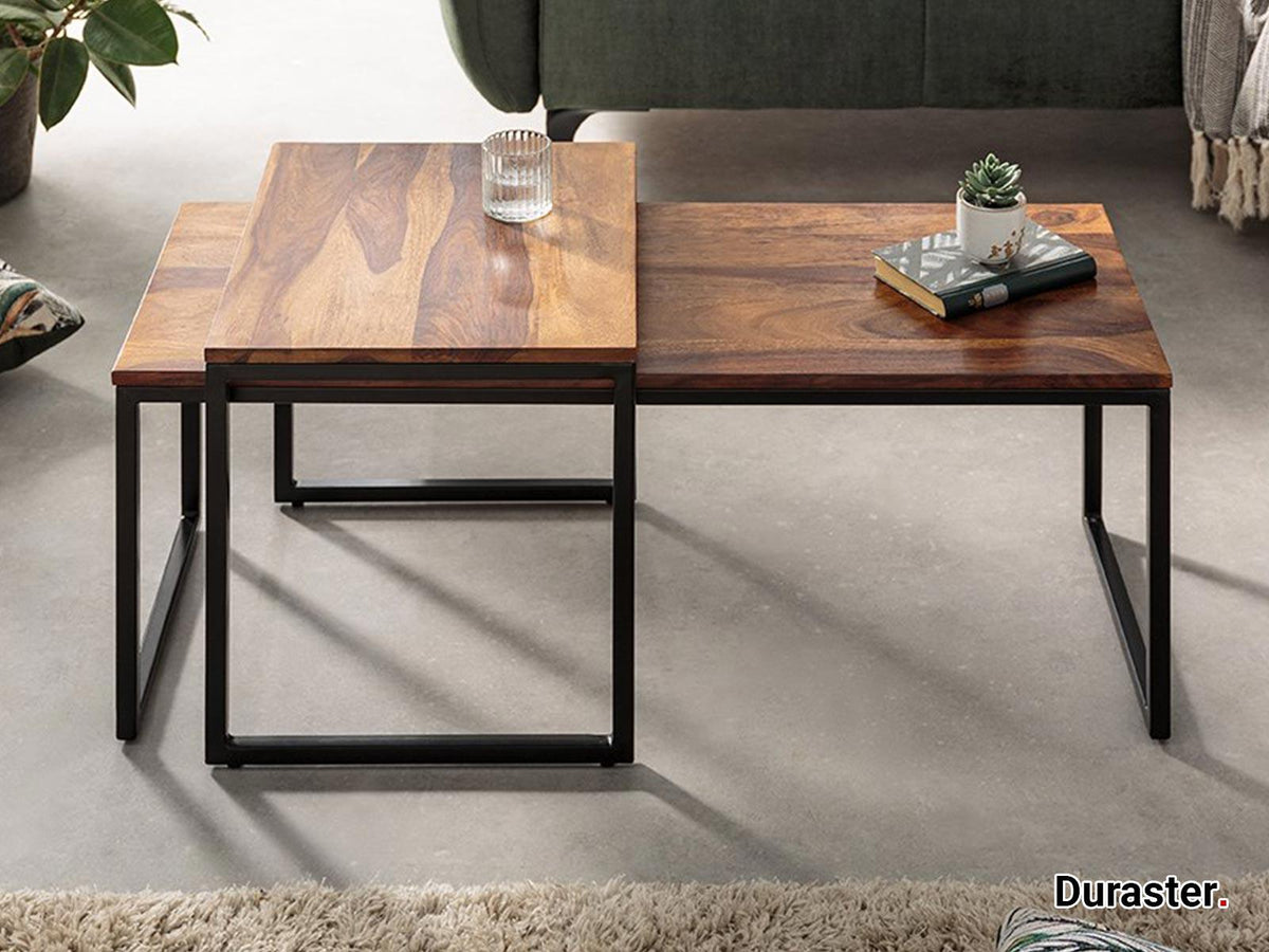 Dudi Furniture Elementary Stylish Sheesham wood Set of 2 Coffee Table