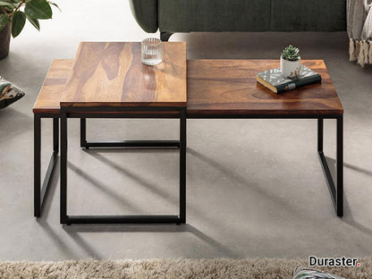Dudi Furniture Elementary Stylish Sheesham wood Set of 2 Coffee Table