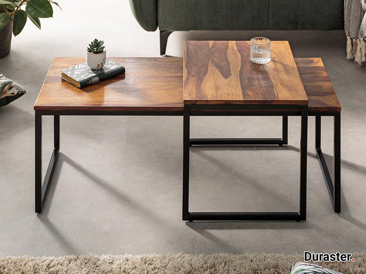 Dudi Furniture Elementary Stylish Sheesham wood Set of 2 Coffee Table