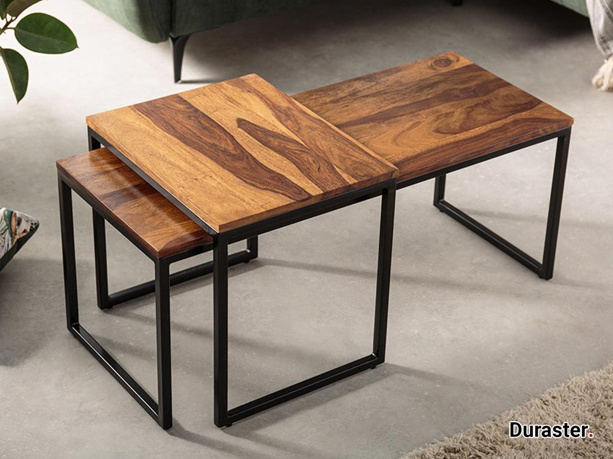 Dudi Furniture Elementary Stylish Sheesham wood Set of 2 Coffee Table