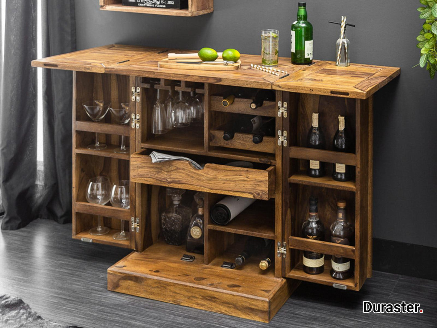 Dudi Furniture Eternal Sheesham Wood Wine Cabinet