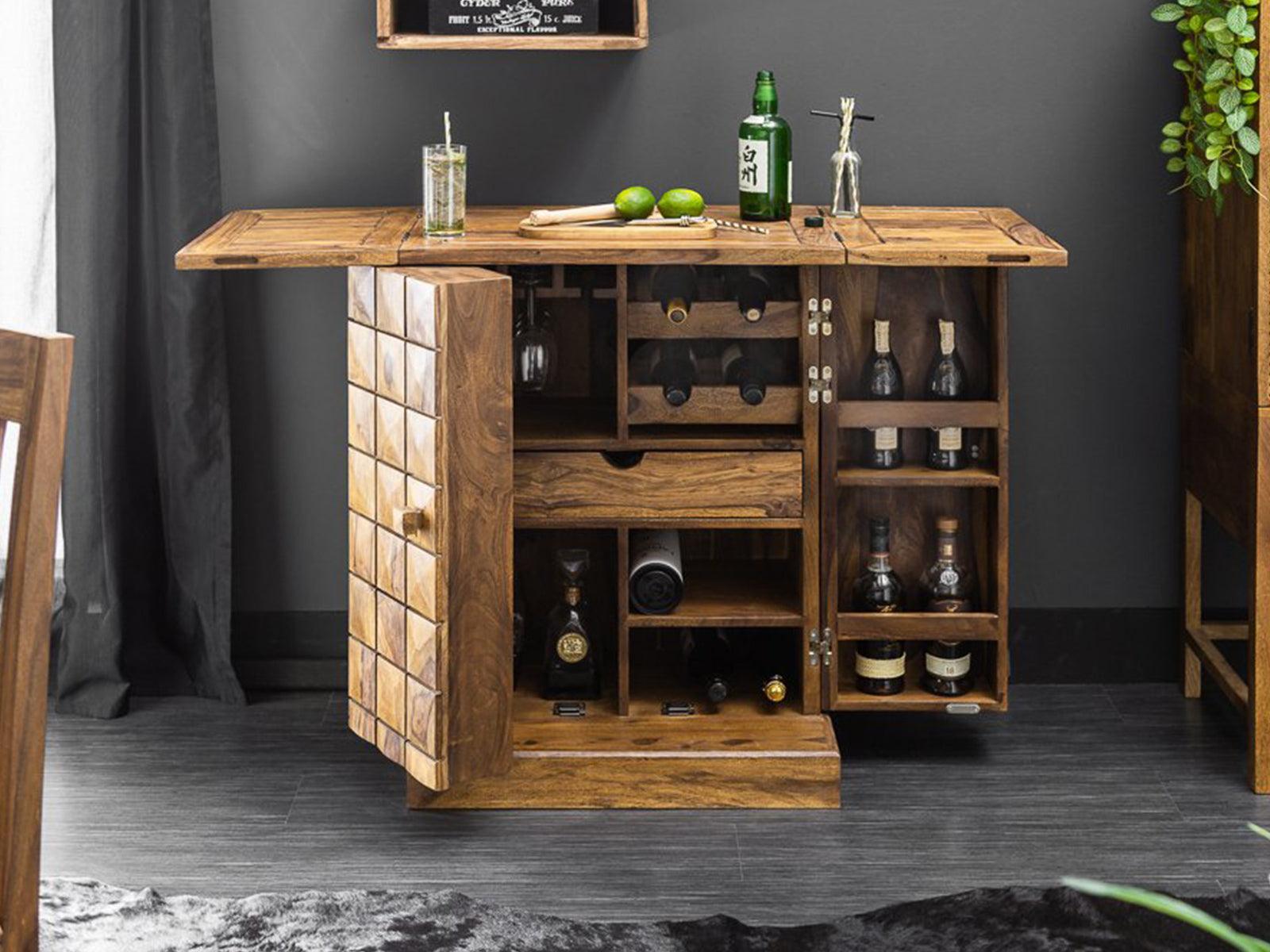 Dudi Furniture Eternal Sheesham Wood Wine Cabinet
