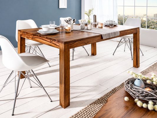Dudi Furniture Rio Modern Sheesham Wood Extendable Dining Table