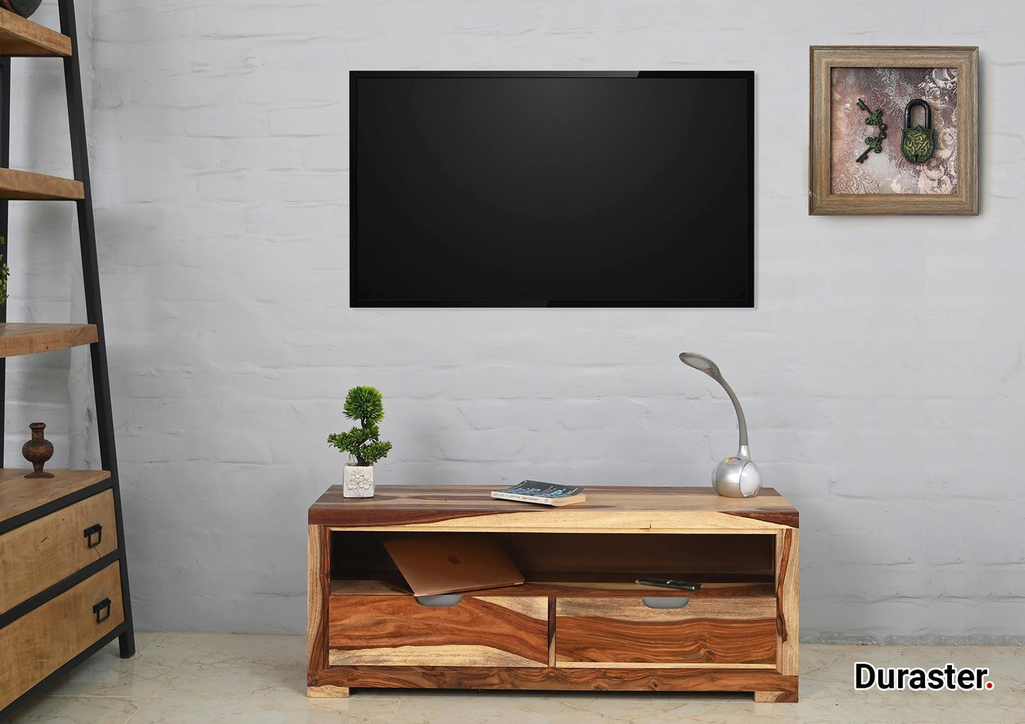 Dudi Furniture Raygoor Modern Sheesham Wood TV Unit