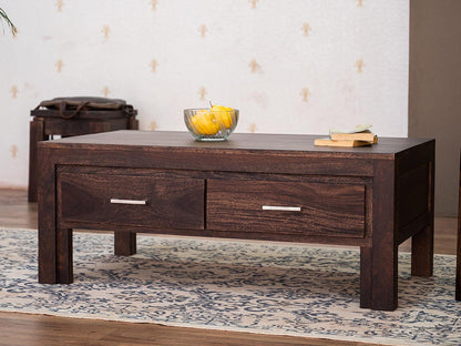 Dudi Furniture Gangaur Solid Wood Coffee Table with Drawers