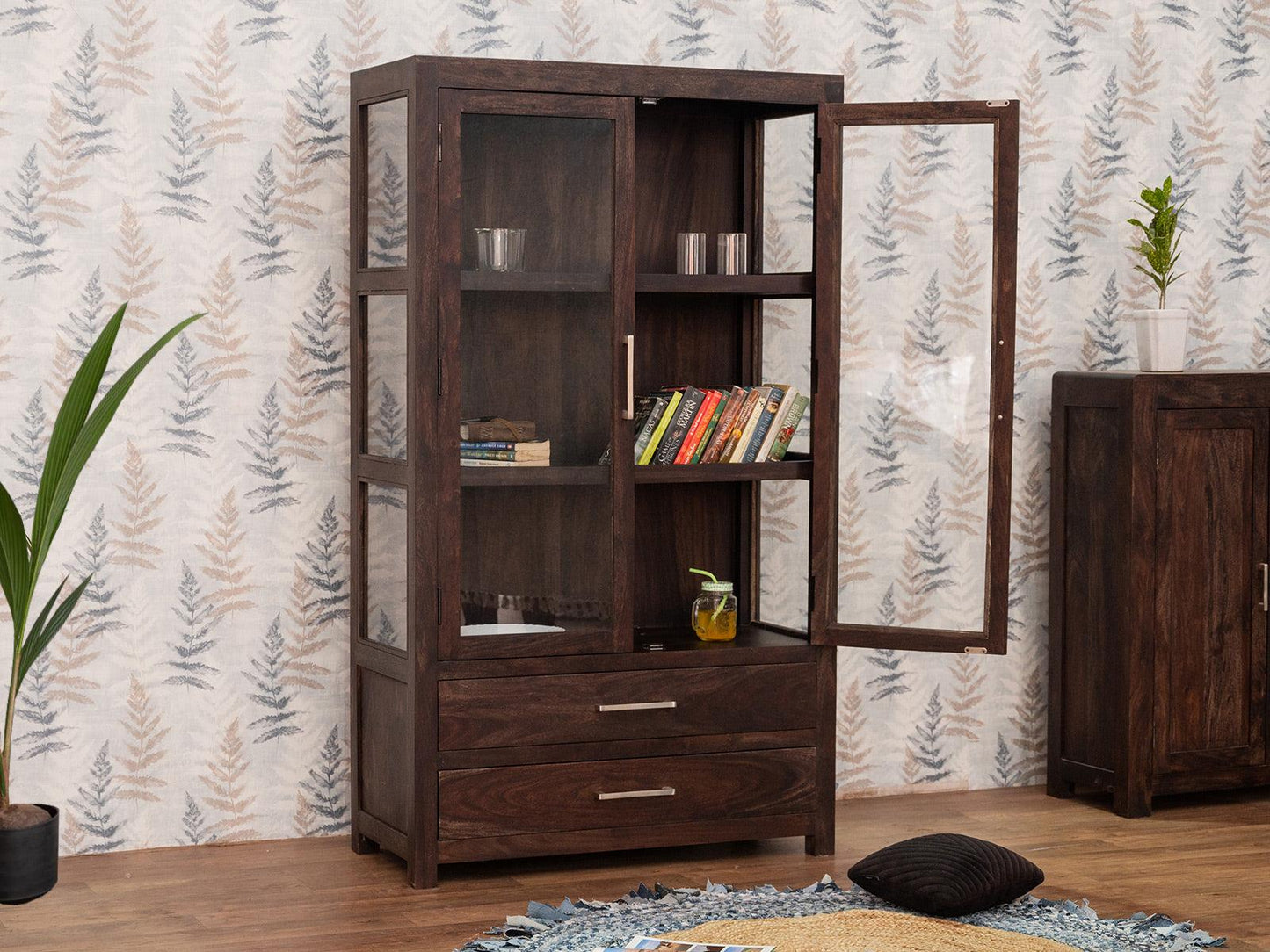 Dudi Furniture Gangaur Solid Wood Display Cabinet