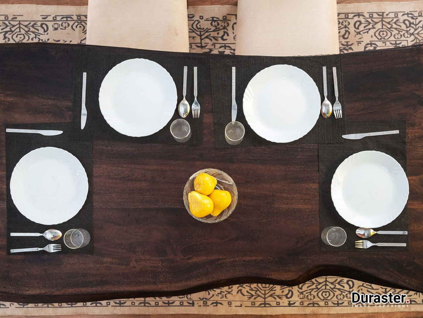 Dudi Furniture Gangaur Solid Wood 6 Seater Dining Set