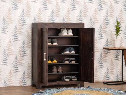 Dudi Furniture Gangaur Stylish Solid Wood Shoe Cabinet