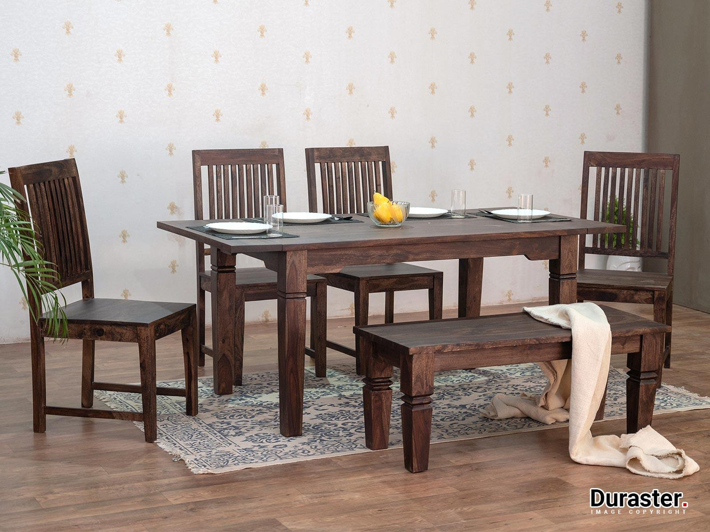 Dudi Furniture Gangaur Solid Wood Dining Table 4 Seater