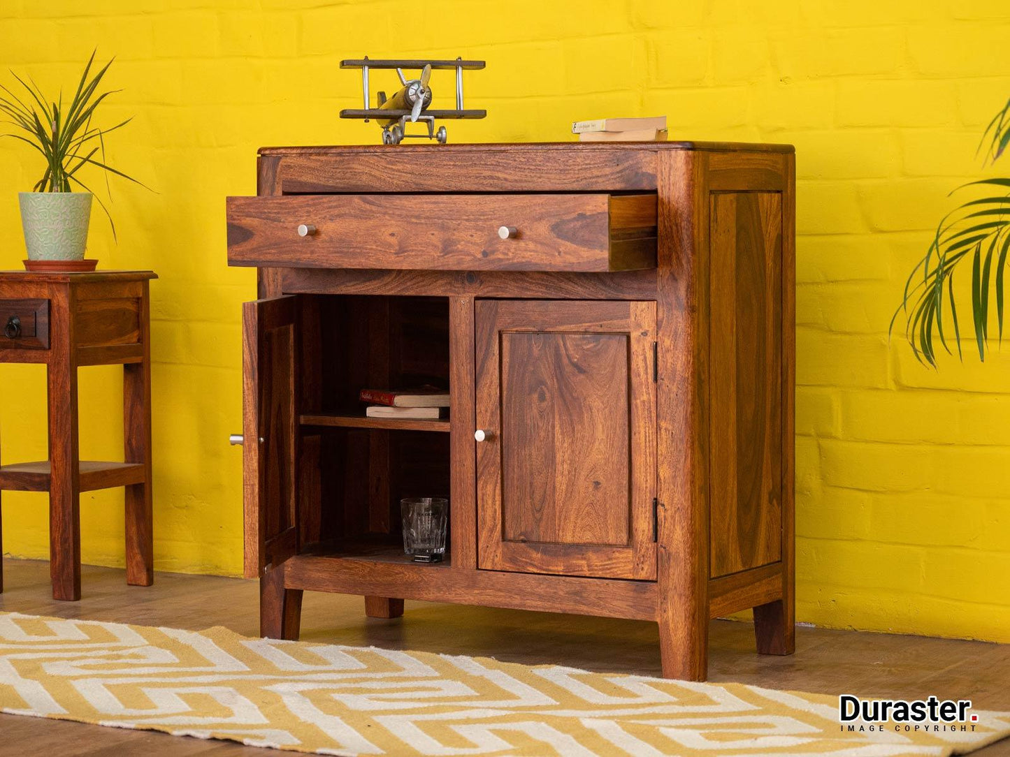 Dudi Furniture Ummed Sheesham wood Elegant Sideboard Cabinet