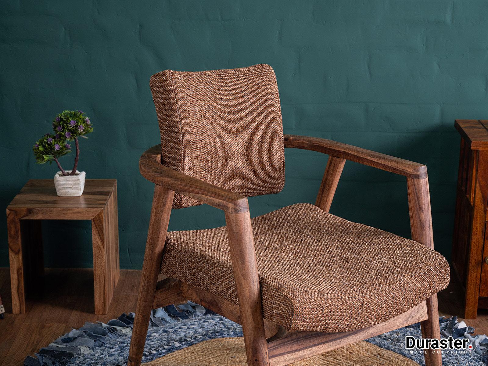 Dudi Furniture Hawkin Solid Sheesham Wooden Armchair