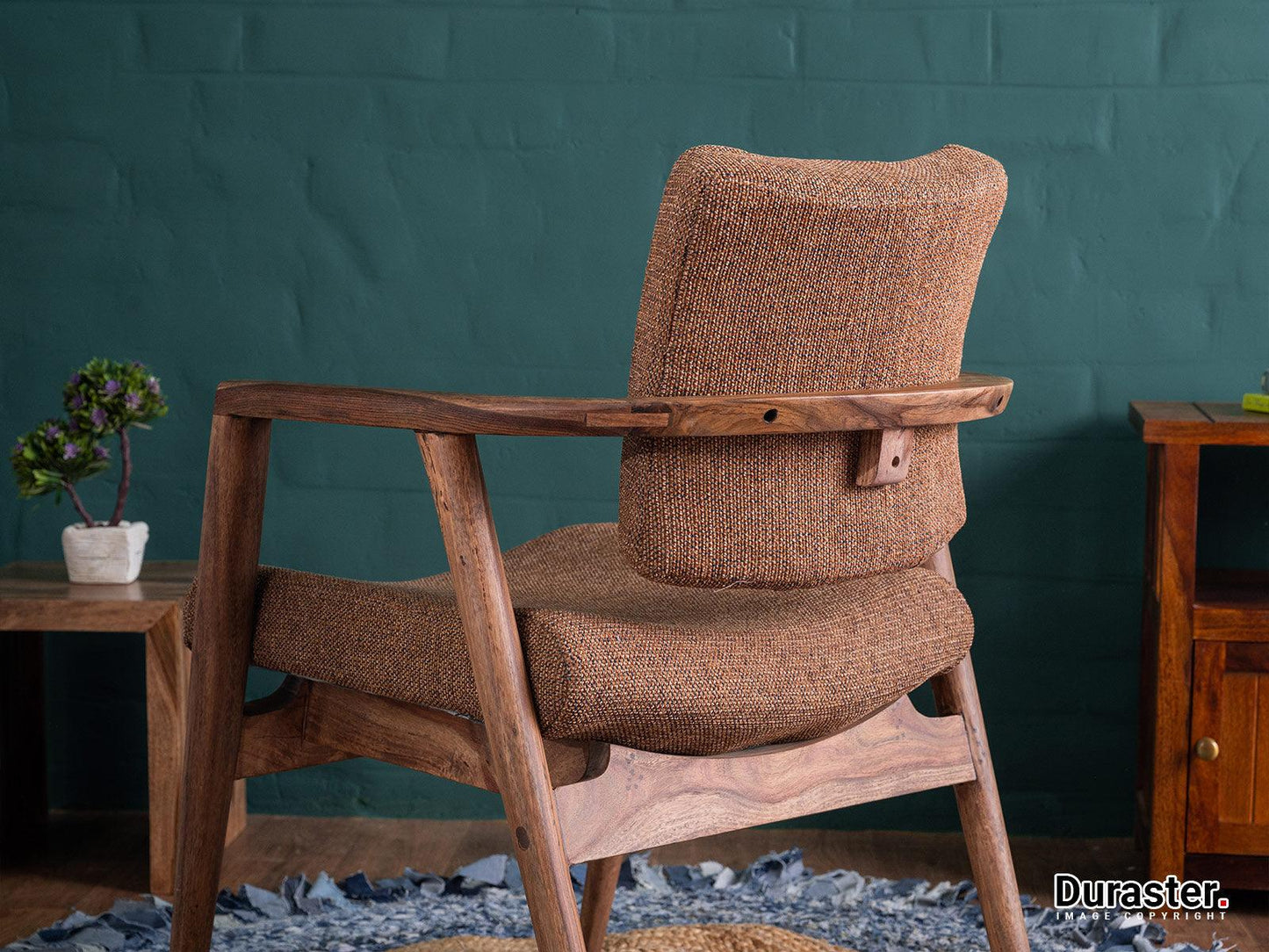 Dudi Furniture Hawkin Solid Sheesham Wooden Armchair