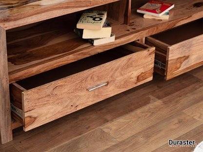Dudi Furniture Hawkin Solid Sheesham Wood Modern TV Unit