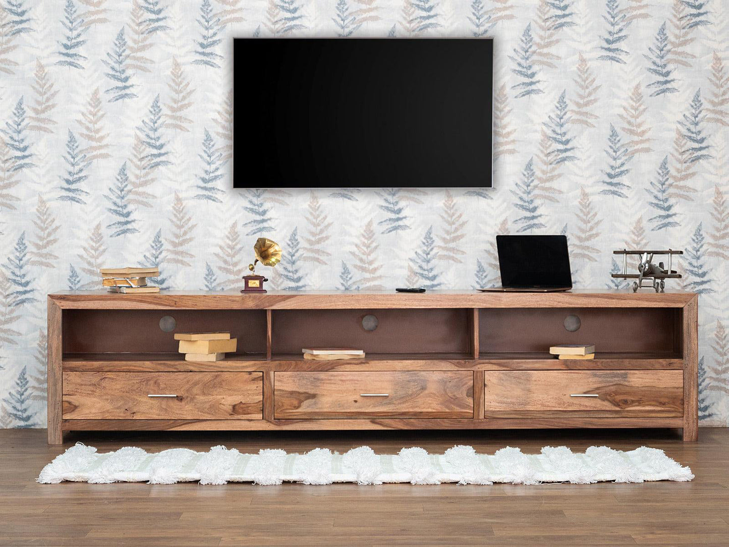 Dudi Furniture Hawkin Solid Sheesham Wood Modern TV Unit