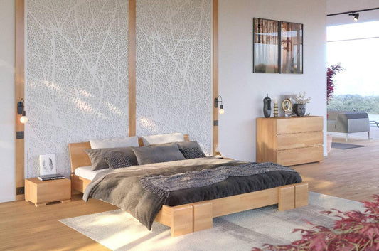 Dudi Furniture Preyas Mango wood Teak Finish Wooden King Size Bed