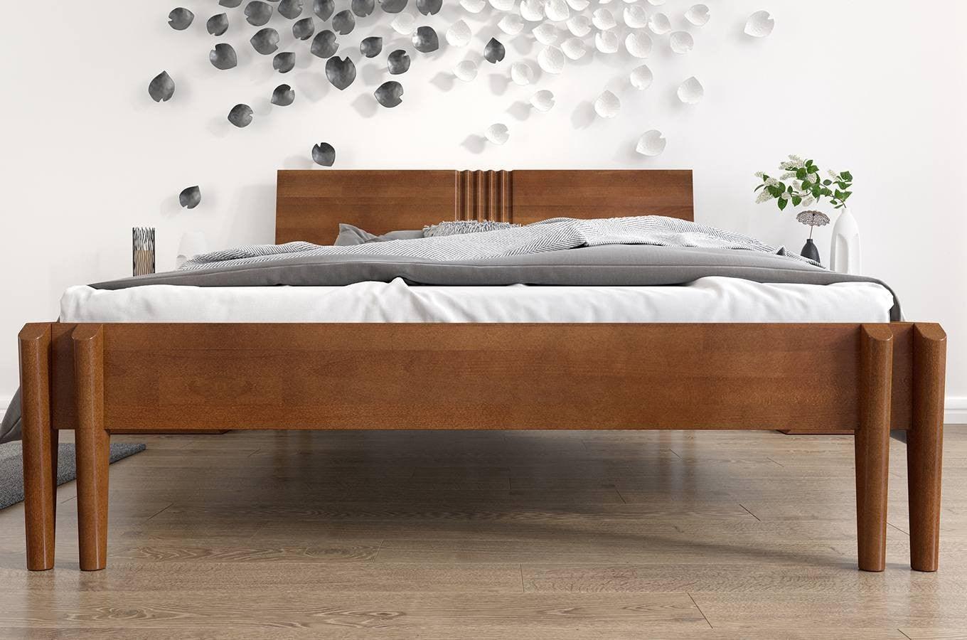 Dudi Furniture Preyas Mango wood Teak Finish Wooden Bed