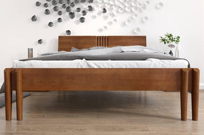 Dudi Furniture Preyas Mango wood Teak Finish Wooden King Size Bed