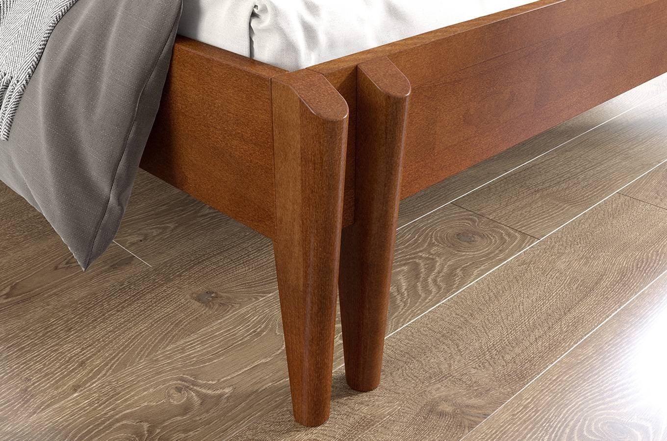 Dudi Furniture Preyas Mango wood Teak Finish Wooden King Size Bed