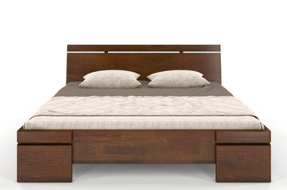 Dudi Furniture Preyas Mango wood Teak Finish Wooden King Size Bed