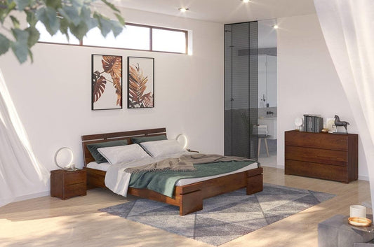 Dudi Furniture Preyas Mango wood Teak Finish Wooden King Size Bed