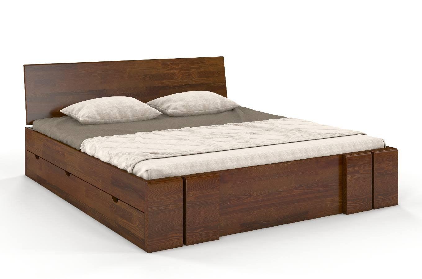 Dudi Furniture Preyas Mango wood Teak Finish Storage Wooden Bed