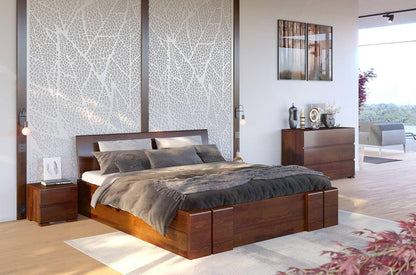 Dudi Furniture Preyas Mango wood Teak Finish Storage Wooden King Size