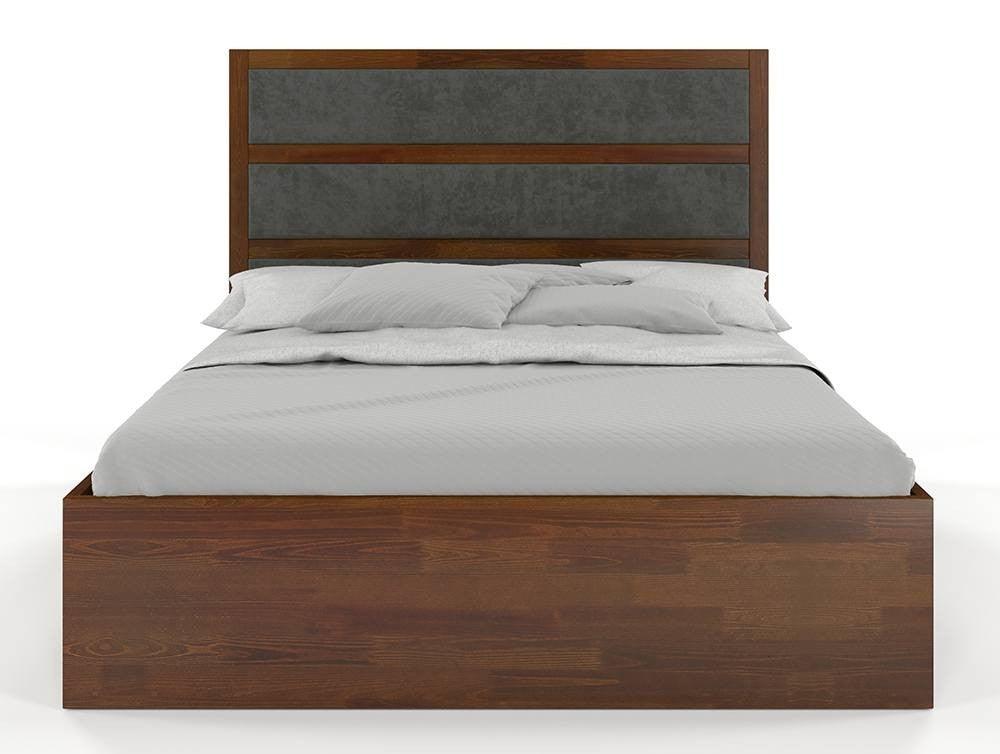 Dudi Furniture Preyas Mango wood Teak Finish Upholstered Storage
