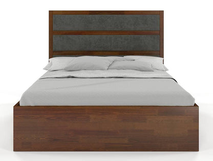 Dudi Furniture Preyas Mango wood Teak Finish Upholstered Storage